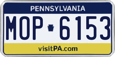 PA license plate MOP6153