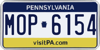 PA license plate MOP6154