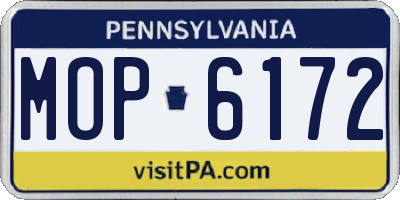 PA license plate MOP6172