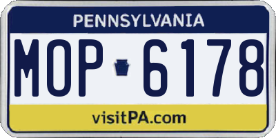 PA license plate MOP6178