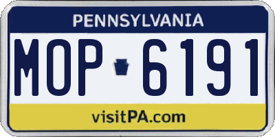 PA license plate MOP6191
