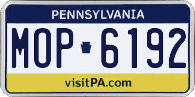 PA license plate MOP6192