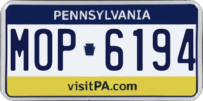 PA license plate MOP6194
