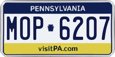 PA license plate MOP6207