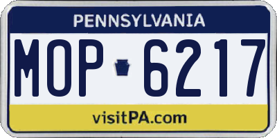 PA license plate MOP6217