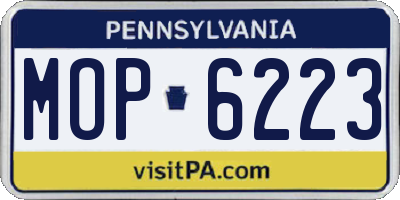 PA license plate MOP6223