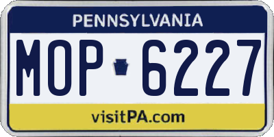 PA license plate MOP6227