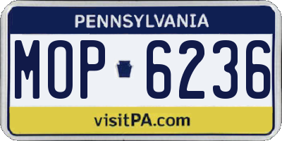 PA license plate MOP6236