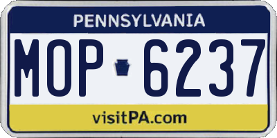 PA license plate MOP6237