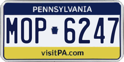 PA license plate MOP6247