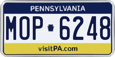 PA license plate MOP6248
