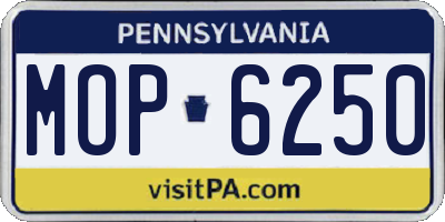 PA license plate MOP6250