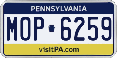 PA license plate MOP6259