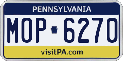 PA license plate MOP6270