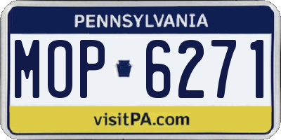 PA license plate MOP6271