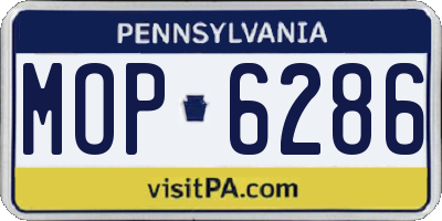 PA license plate MOP6286