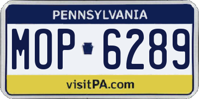 PA license plate MOP6289