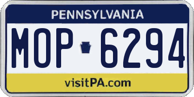 PA license plate MOP6294