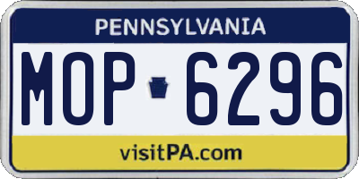 PA license plate MOP6296