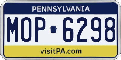 PA license plate MOP6298
