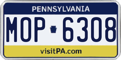 PA license plate MOP6308
