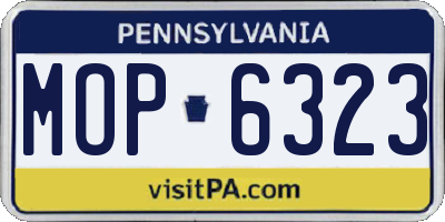 PA license plate MOP6323