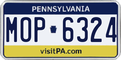 PA license plate MOP6324