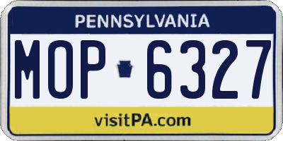 PA license plate MOP6327