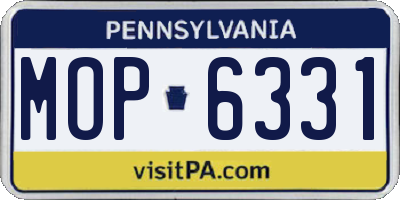 PA license plate MOP6331