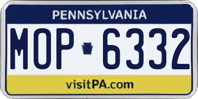 PA license plate MOP6332
