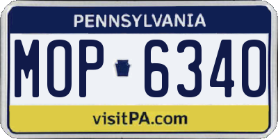 PA license plate MOP6340