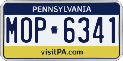 PA license plate MOP6341