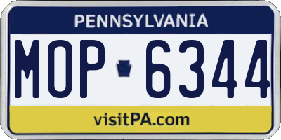 PA license plate MOP6344