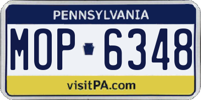 PA license plate MOP6348