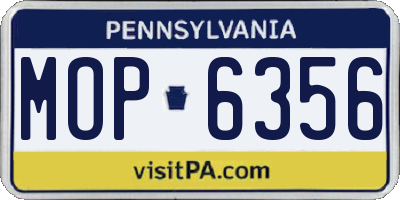 PA license plate MOP6356
