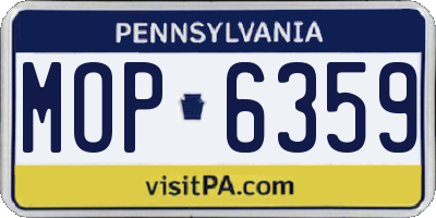 PA license plate MOP6359