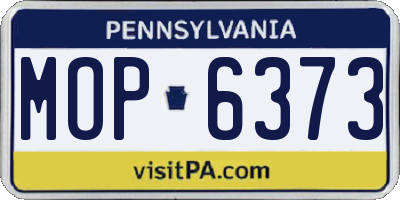 PA license plate MOP6373