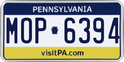 PA license plate MOP6394