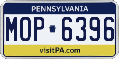 PA license plate MOP6396