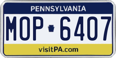 PA license plate MOP6407