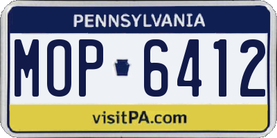 PA license plate MOP6412