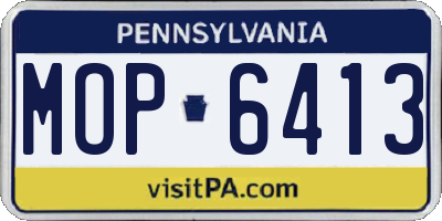 PA license plate MOP6413