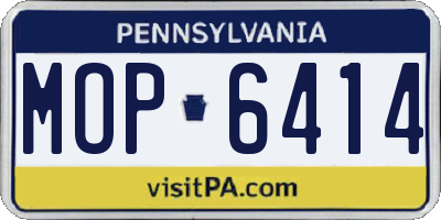 PA license plate MOP6414