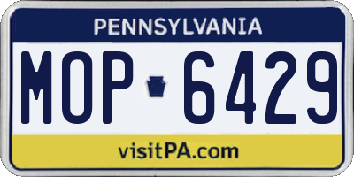 PA license plate MOP6429