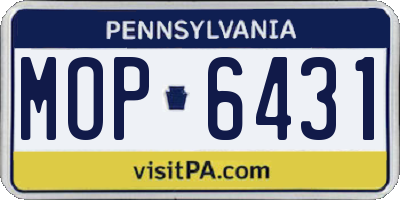 PA license plate MOP6431