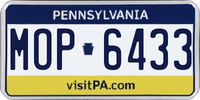 PA license plate MOP6433
