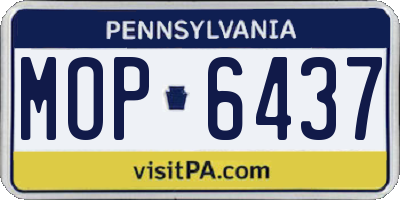 PA license plate MOP6437