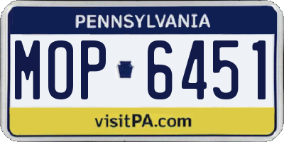 PA license plate MOP6451