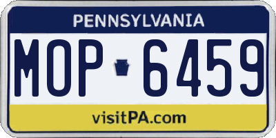 PA license plate MOP6459
