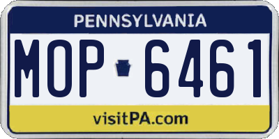 PA license plate MOP6461